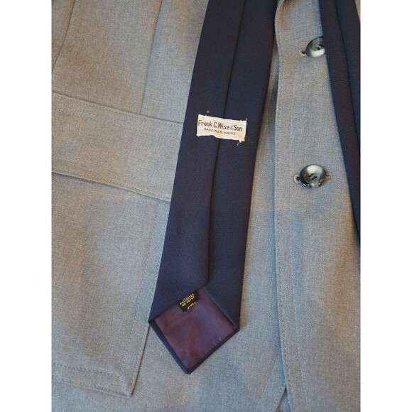 #59 Vintage Frank C Wise Maine 3 piece men's suit Gray Plaid slacks vest tie - Picture 9 of 16